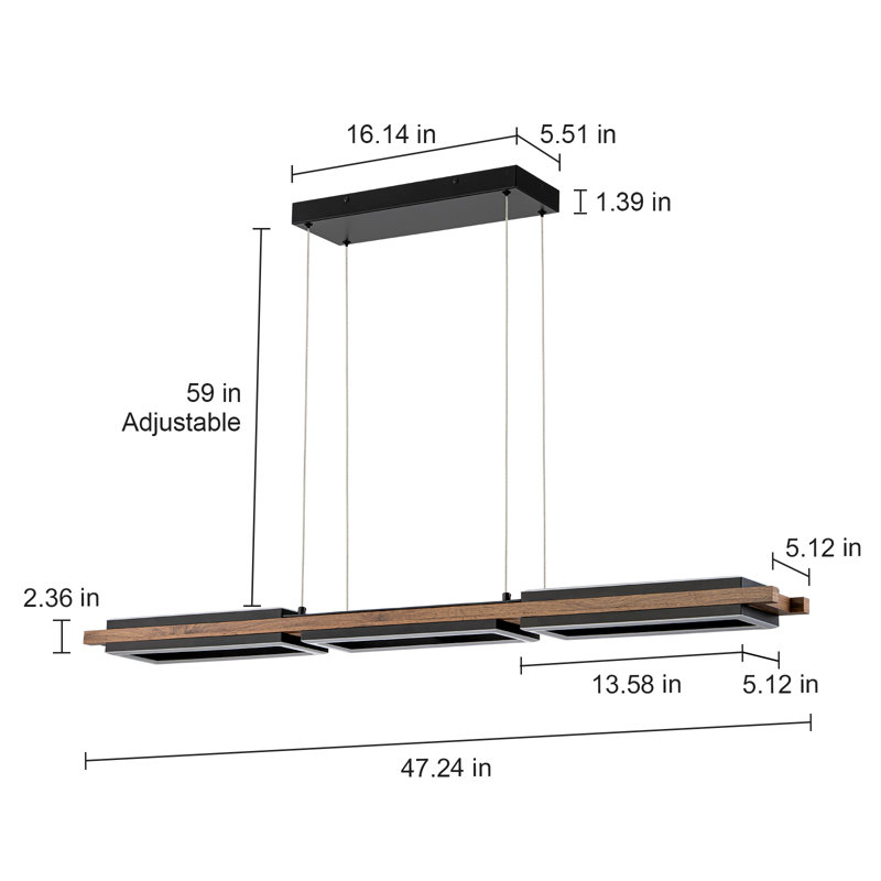Chevee 5 - Light Kitchen Island 47.3″ Modern Linear LED Pendant