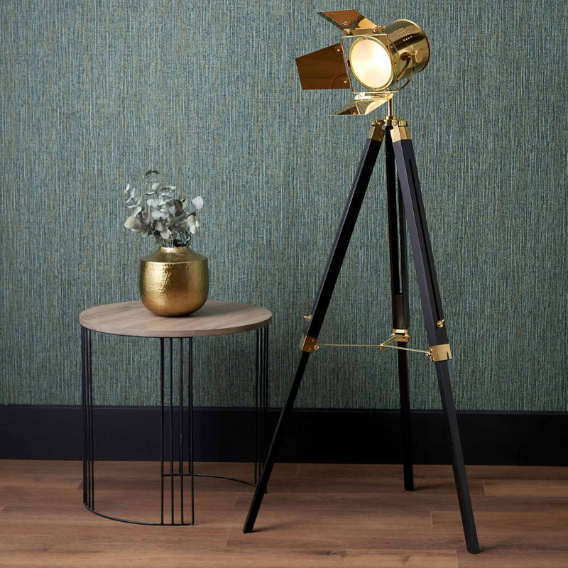 140 H cm Tripod Floor Lamp, Gold/Black