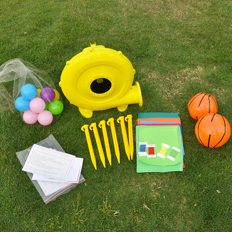 Jeu gonflable 11 "x 10,5" avec glissade et soufflerie, Bleu / Jaune, H 76,8 po x l 93,6 po x P 105,6 po
