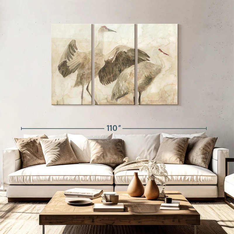 Two Sandhill Cranes, 48" H x 74" W