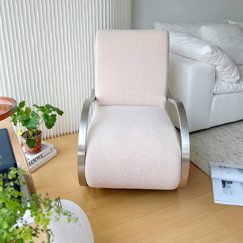 Modern Single Rocking Chair with Metal Base