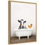 «Cow and Chicken in Rustic Bathaign» par Amy Peterson, reproduction d'art sur toile encadrée