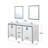 Ziva 72 in W x 22 in D Double Bath Vanity, White Top, 30 in Mirrors and Chrome Faucet Set-50521802-113109292