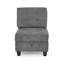 Canapé modulaire en forme de U, combinaison de bricolage, comprend quatre chaises simples et deux coins, chenille grise