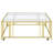 Square Tempered Glass-Top Coffee Table with Rolling Casters, Matte Brass-101770310