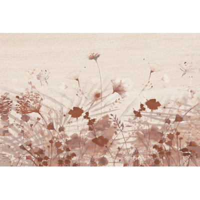 Copper Watercolor Floral 1 Piece Wrapped Canvas Wall Art