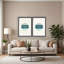 Coastal Retreat Oceanic Duology: Abstract Circles Diptych-618073098