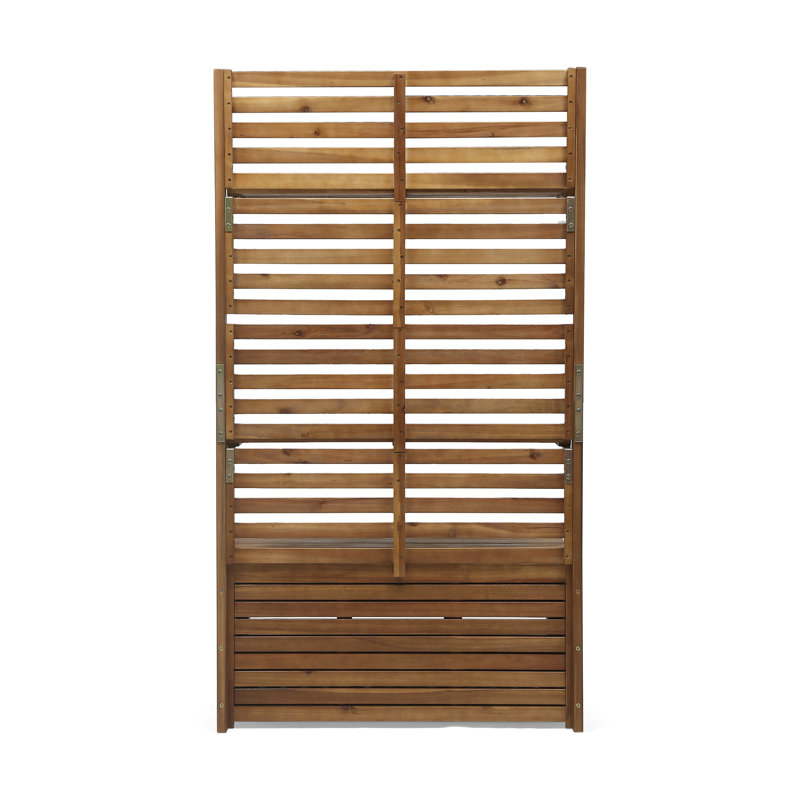 - Banc de rangement en bois ombragé avec support