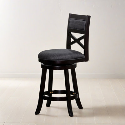 24.02" Counter Height Upholstered Back Swivel Bar Stool (Set Of 1)