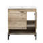 Meuble-lavabo moderne en bois avec tiroir coulissant et tablette ouverte