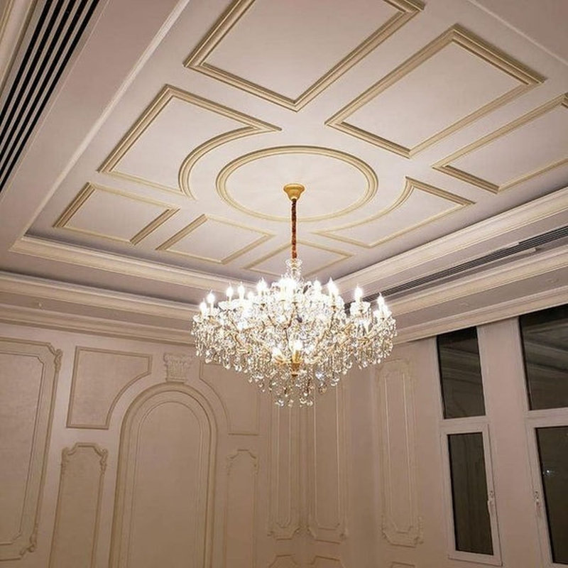Lustre classique / traditionnel à 10 lumières DEL Kiyohara, H 26 po x l 32 po x P 32 po, Chrome