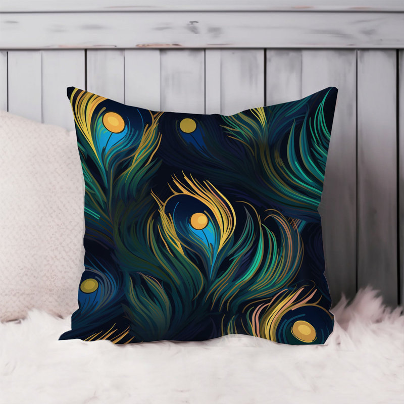 Animals William Morris Birds Damask Pattern I Cottage, 20" H x 20" W, Animals Peacock Feather II Modern