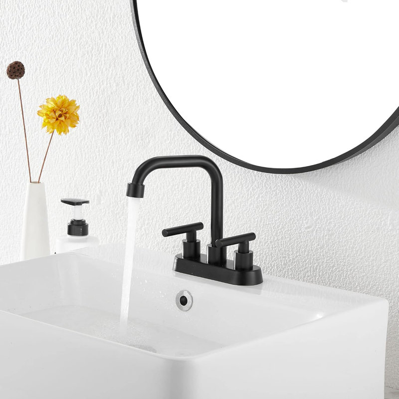66396- Centerset 4Inch Bathroom Sink Faucet, Matte Black