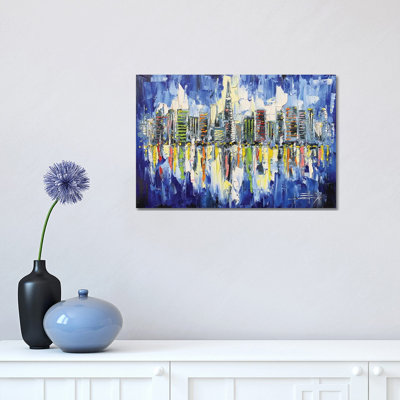 «San Francisco Evening Skyline» par - Toile tendue