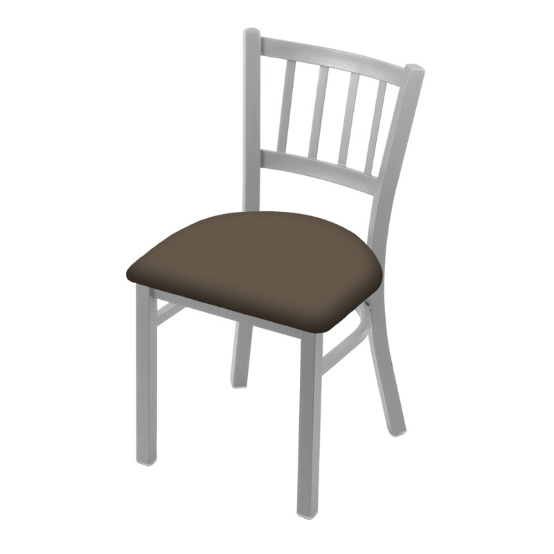 Chaise Contessa 610, Vinyle - Terre Canter, Nickel anodisé