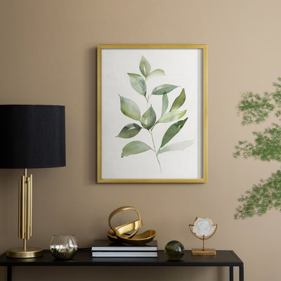 «Fresh Leaf Montage I», reproduction encadrée - bois massif