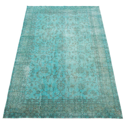 Tapis turquoise à transition de couleur 6 pi 9 po x 10 pi 4 po
