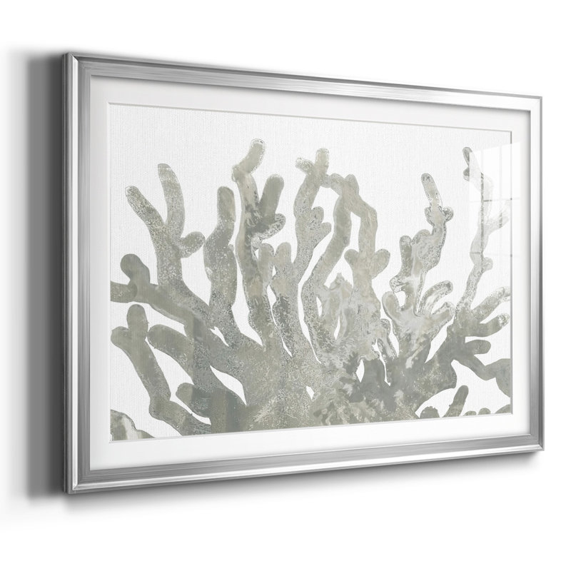 Stone Macro Coral III-FramedFramed Print W Beveled Matt and Glass, Argent, H 19 po x l 27 po x P 1,5 po