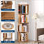 Bibliothèque en bois rotative, bibliothèque sur pied à 360 degrés à 4 niveaux, rangement multifonctionnel pour enfants et adultes dans le salon-1379106505
