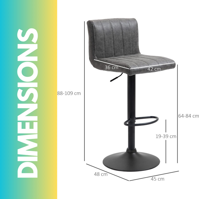 Baldinelli Height Adjustable Swivel Bar Stool