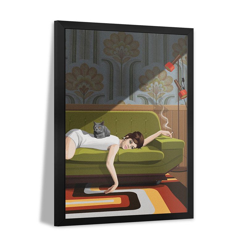 Waiting Game Premium Framed Poster by ArtCatIllustrated, 32" H x 24" W