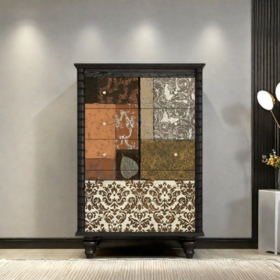 Retro Five-Drawer Storage Cabinet  Accent Chest