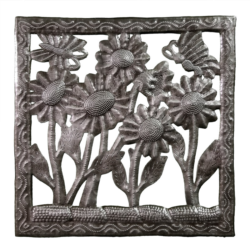 Décoration murale carrée fleur