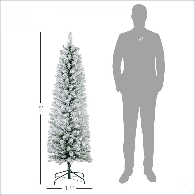 Arbre de Noël artificiel avec 405 pointes enneigées, H 5 pi