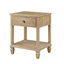 Table de chevet classique avec tiroir et tablette, fini naturel clair rustique Victoria