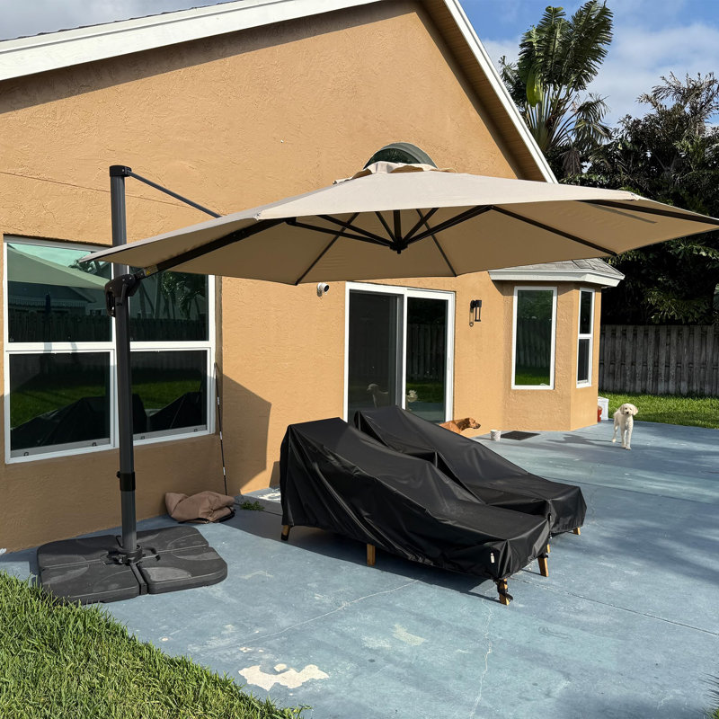 Parasol en porte-à-faux 132 po beige, Beige