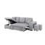 Canapé modulaire réversible avec 2 repose-pieds et canapé-lit, fauteuil de rangement rembourré en lin gris
