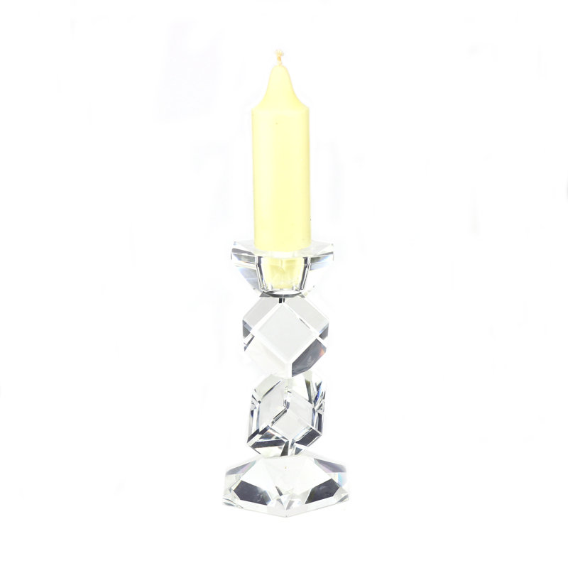 Comet Crystal Candlestick, 6" H x 3" W x 3" D