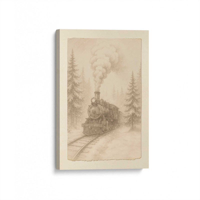 Impression sur toile Steam Over Snow, H 12 po x l 8 po, Toile tendue avec châssis
