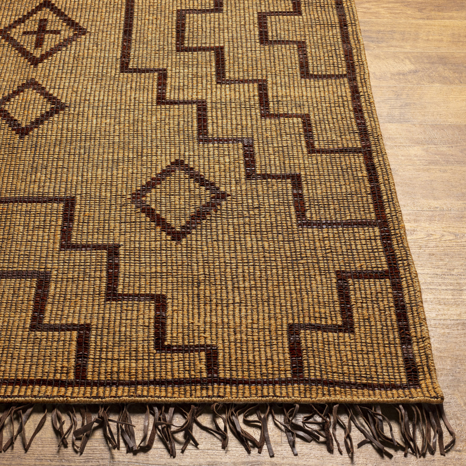 Alfi Handmade Tan Rug, Rectangle 8' x 10'