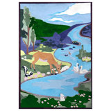 ART HIDE X SASHA BIKOFF SKUS Cowhide Area Rug in Blue/Green/Yellow