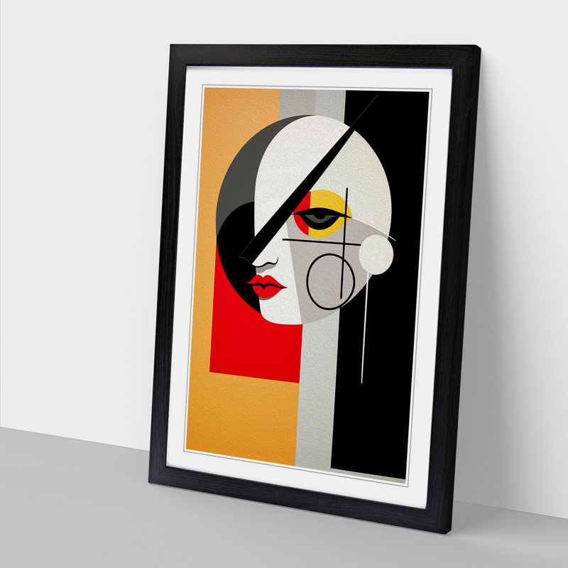 Pablo Picasso Minimalism No.2 - Single Picture Frame Print on Wood, Black Framed, 34cm H x 25cm W x 2cm D