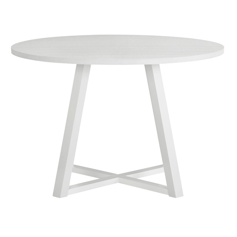 Contemporary Round Dining Table, Trestle Base