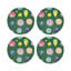 Sous-verres ronds en cuir Jewel Green Vegan-119015129