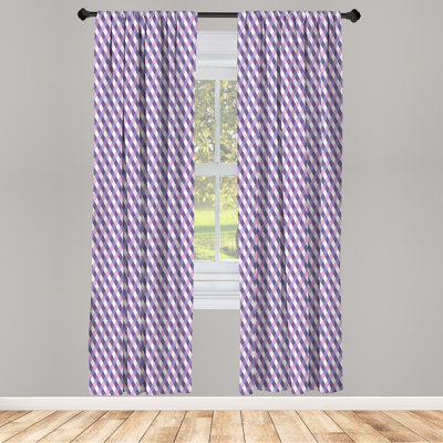 Geometric Semi-Sheer Rod Pocket Curtain Panels