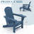HDPE Foldable Adjustable Outdoor Adirondack Chair With Ottoman and Double Cup Holder-138596762