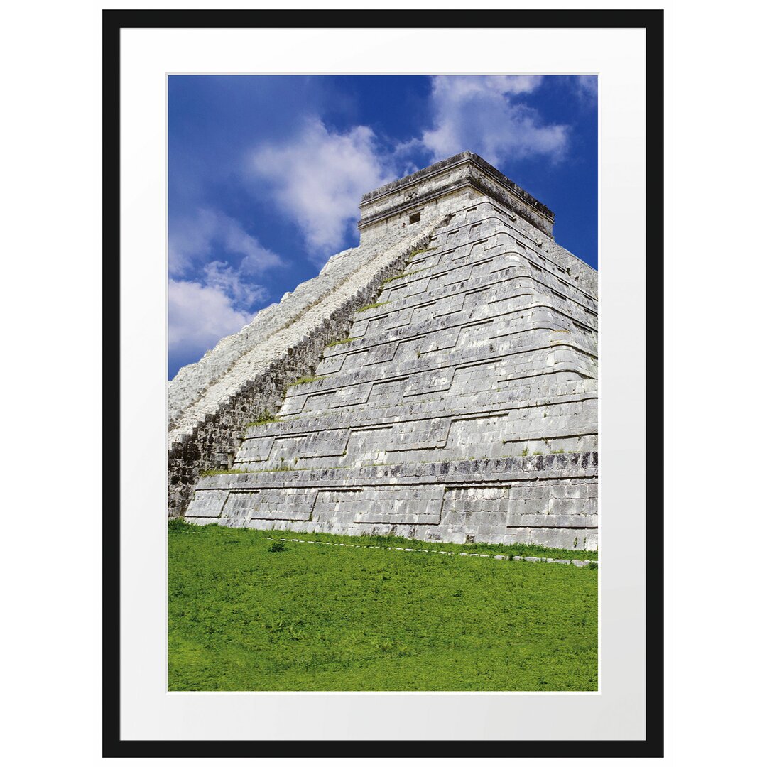 Gerahmtes Poster Schöner Maya Tempel in Mexiko