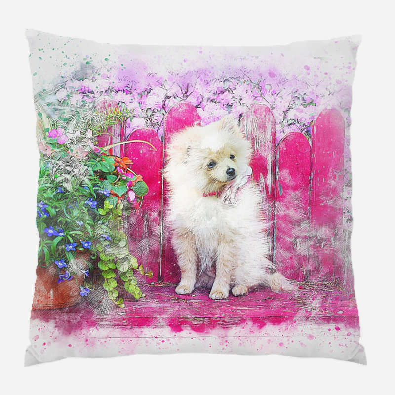 Housse de coussin d'extérieur carré Crutchfield Dog, Microsuède, Intérieur