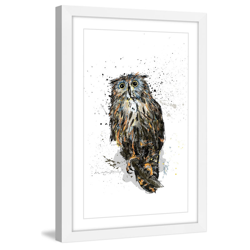 Hibou Owl Framed Canvas Print, 16" x 24"