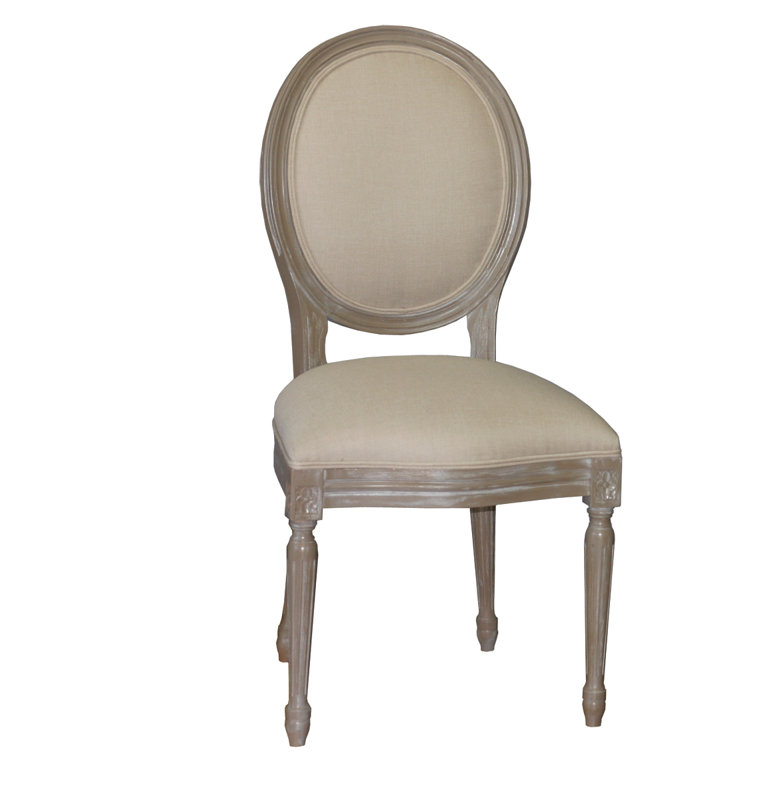Chaise d'appoint rembourrée grise Leonora