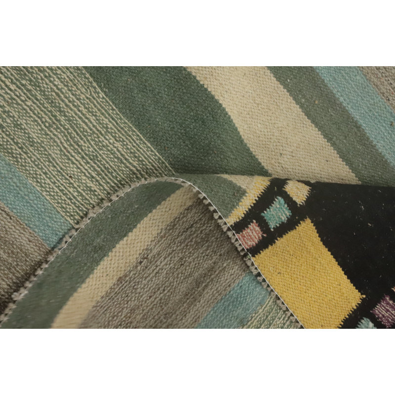 Tapis rayé en laine Kilim