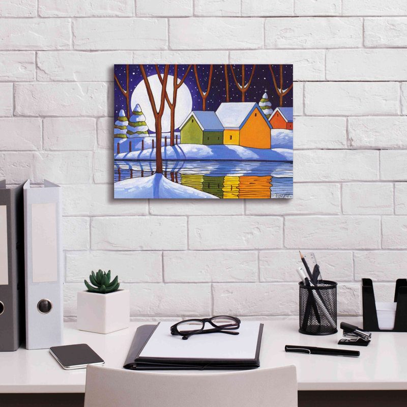 Winston Porter 'Reflection Winter Night' By Cathy Horvath-Buchanan, Canvas Wall Art, H 12 po x l 16 po x P 0,75 po