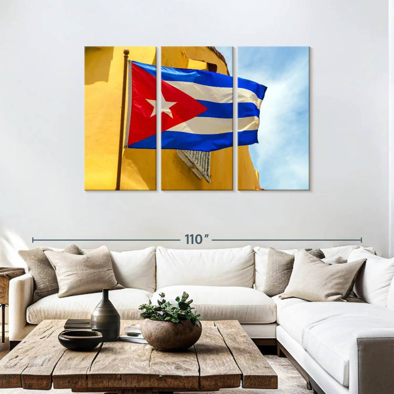 Borges Wavy Cuban Flag, 48" H x 74" W