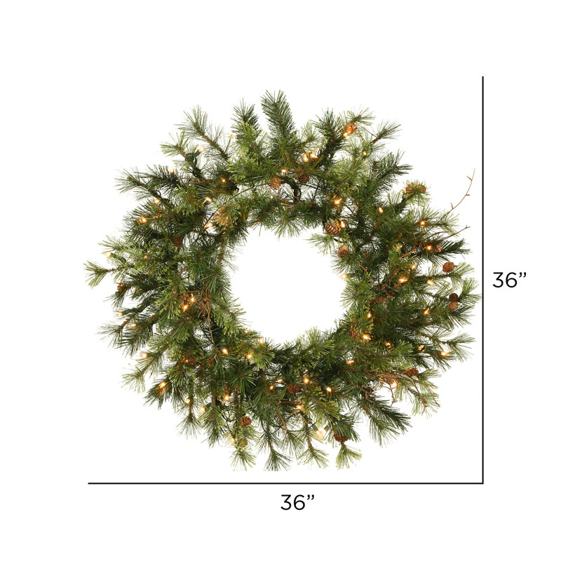 Couronne de pin Galarza, L 36 po x H 36 po x P 3 po