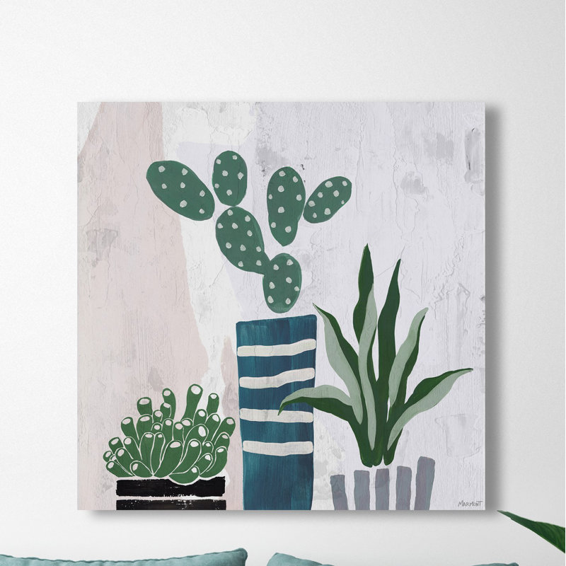 Reproduction d’art sur toile tendue « Potter plants », H 18 po x l 18 po x P 1,5 po