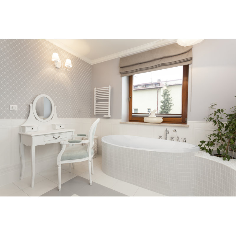 Carli 60'' x 36'' Acrylic Bathtub, Bone, Satin Brass